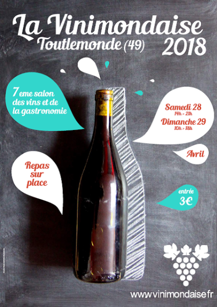 LA VINIMONDAISE : 7 ème Salon des vins et de la Gastronomie se déroulant le dernier week-end d'avril à Toutlemonde dans le Maine et Loire